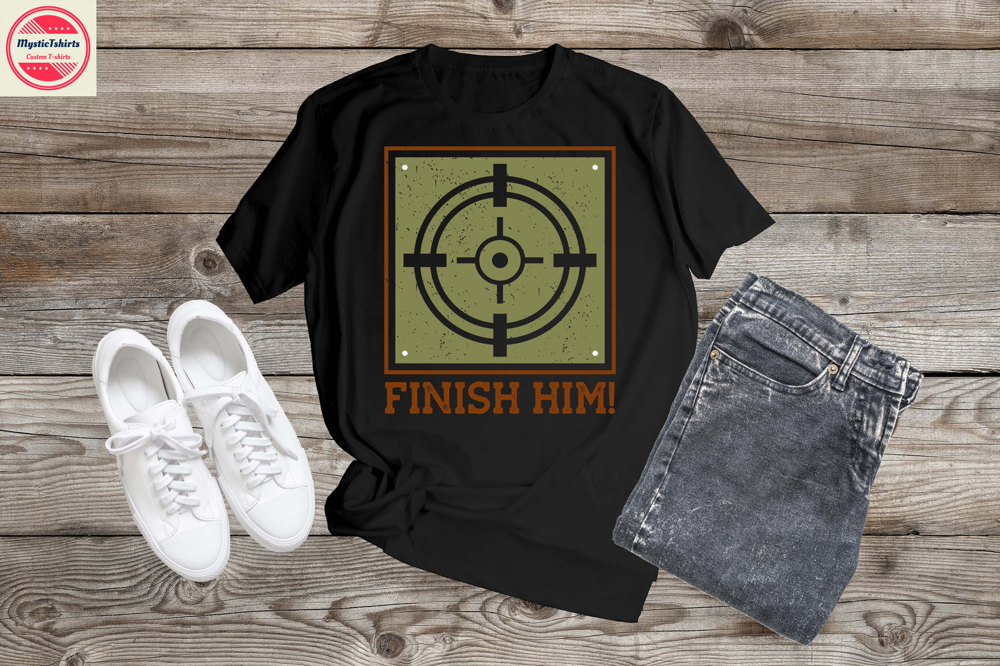 147. FINISH HIM, Custom Made Shirt, Personalized T-Shirt, Custom Text, Make Your Own Shirt, Custom Tee