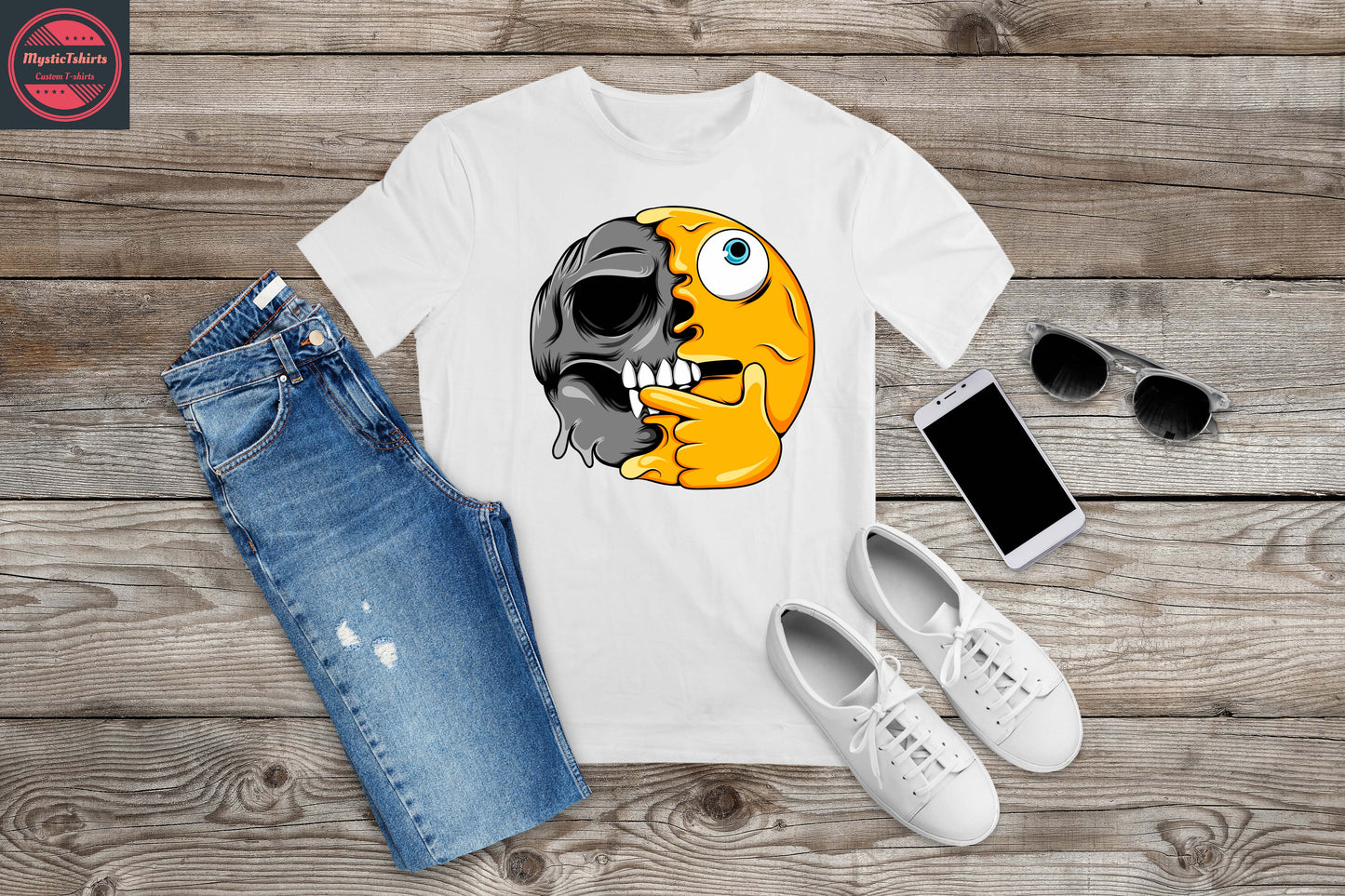 077. CRAZY FACE, Personalized T-Shirt, Custom Text, Make Your Own Shirt, Custom Tee