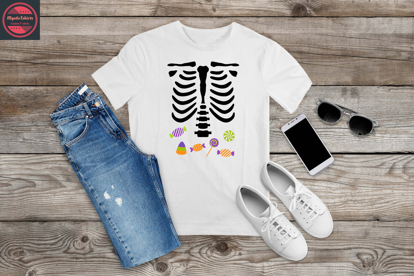 179. HALLOWEEN CANDY, Custom Made Shirt, Personalized T-Shirt, Custom Text, Make Your Own Shirt, Custom Tee