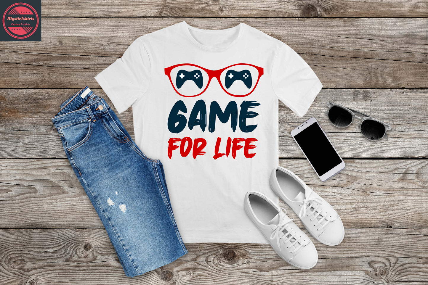 164. GAME FOR LIFE, Custom Made Shirt, Personalized T-Shirt, Custom Text, Make Your Own Shirt, Custom Tee