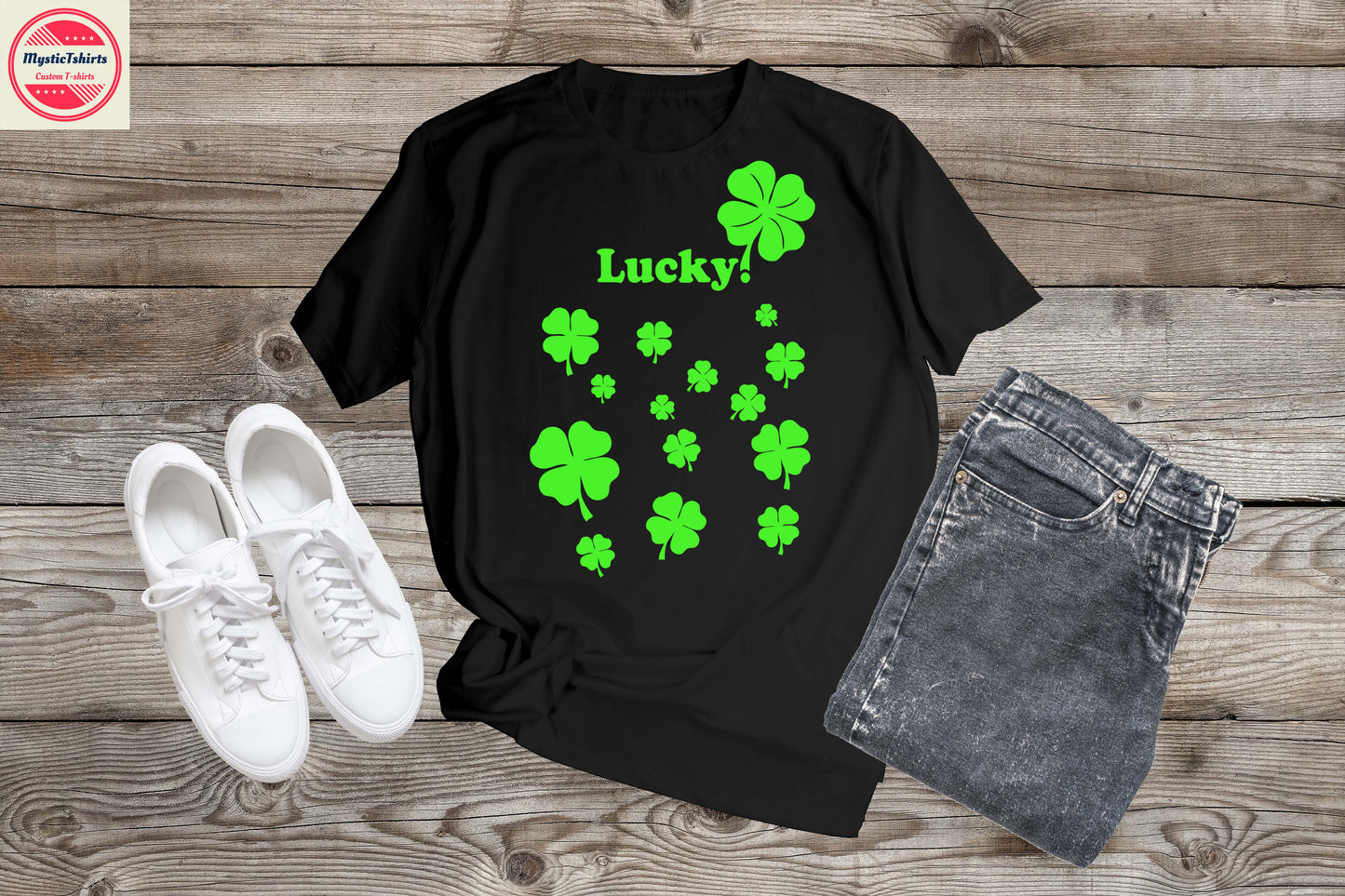 315. LUCKY CLOVERS, Custom Made Shirt, Personalized T-Shirt, Custom Text, Make Your Own Shirt, Custom Tee