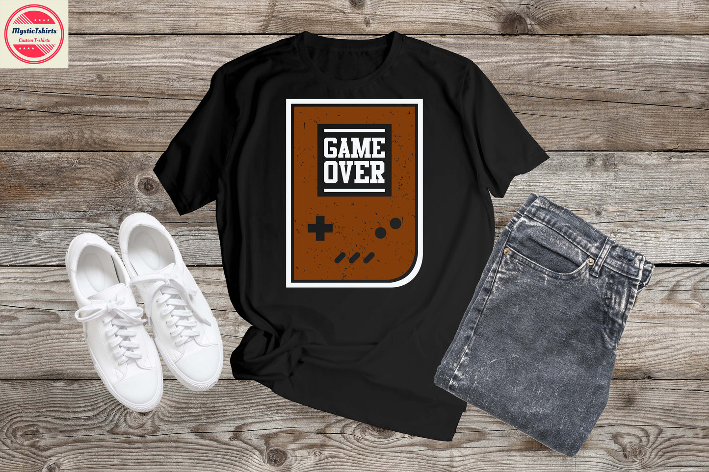 166. GAME OVER, Custom Made Shirt, Personalized T-Shirt, Custom Text, Make Your Own Shirt, Custom Tee
