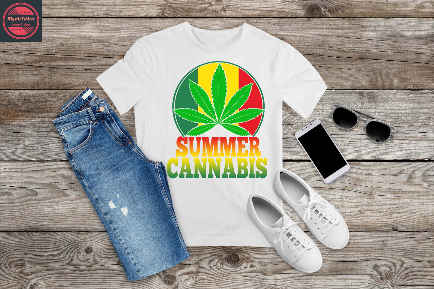 446. SUMMER CANNABIS, Custom Made Shirt, Personalized T-Shirt, Custom Text, Make Your Own Shirt, Custom Tee