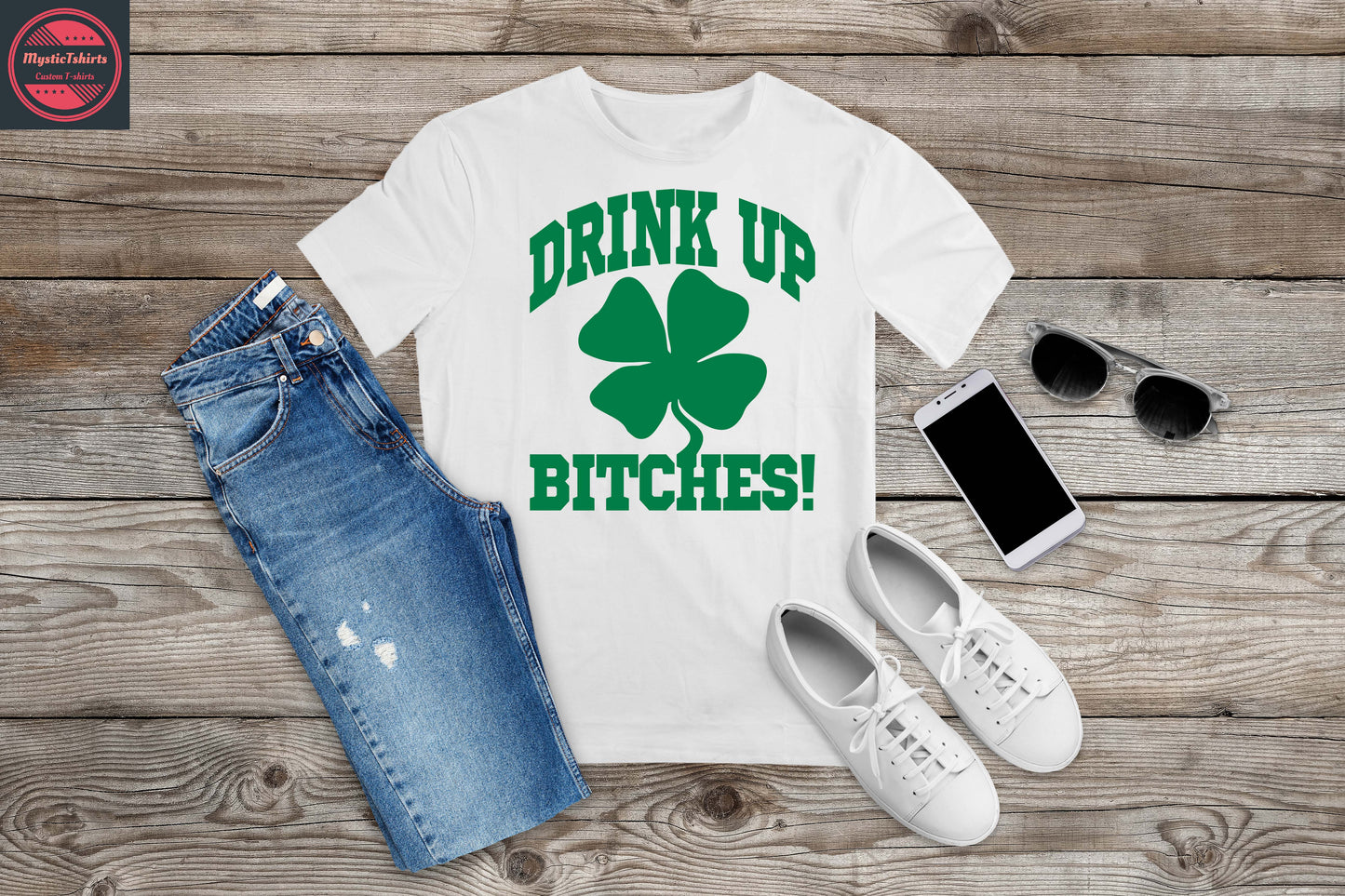 123. DRINK UP BITCHES, Custom Made Shirt, Personalized T-Shirt, Custom Text, Make Your Own Shirt, Custom Tee