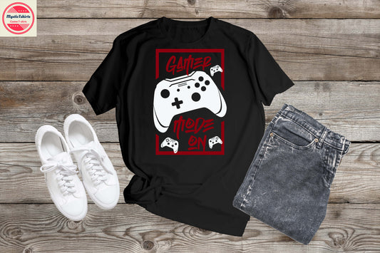 168. GAMER MODE ON, Custom Made Shirt, Personalized T-Shirt, Custom Text, Make Your Own Shirt, Custom Tee