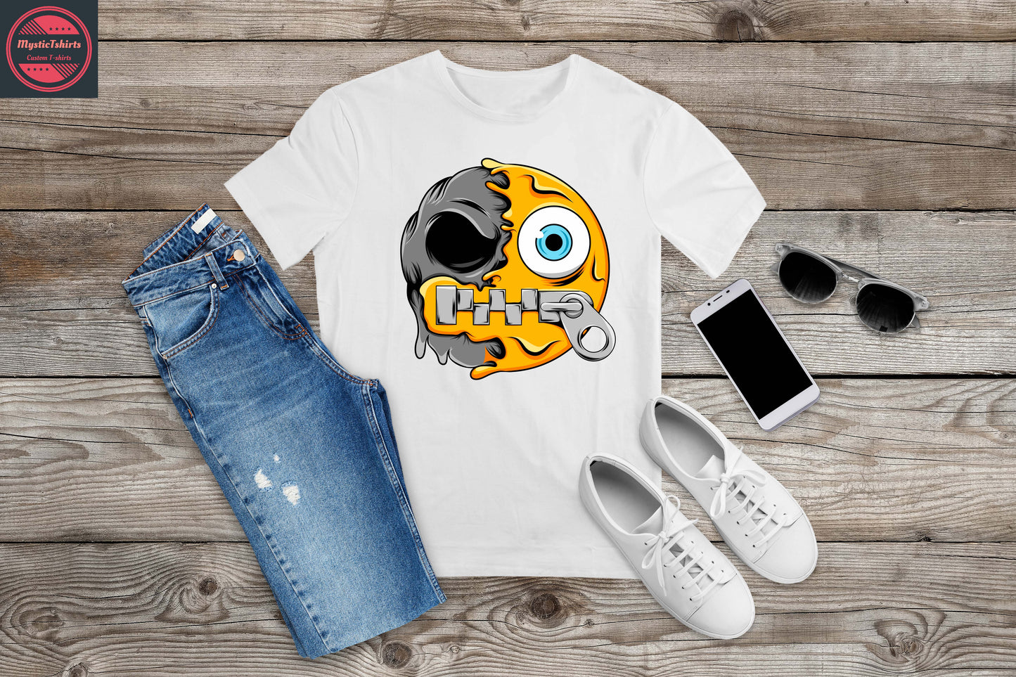 084. CRAZY FACE, Personalized T-Shirt, Custom Text, Make Your Own Shirt, Custom Tee