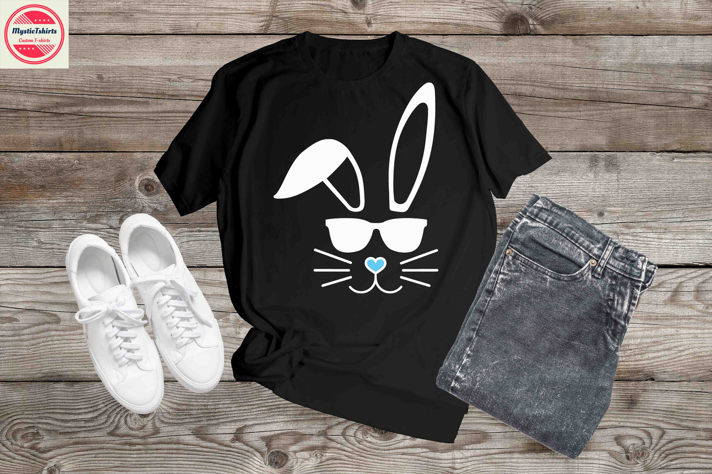 040. Bunny Face, Custom Made Shirt, Personalized T-Shirt, Custom Text, Make Your Own Shirt, Custom Tee