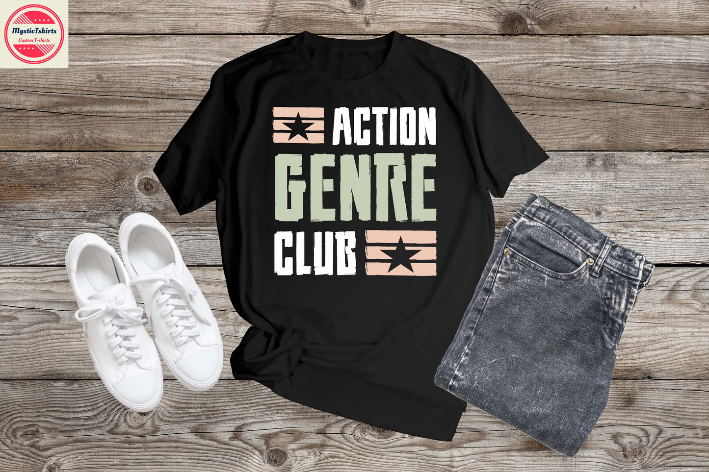 010. ACTION GENRE CLUB, Custom Made Shirt, Personalized T-Shirt, Custom Text, Make Your Own Shirt, Custom Tee