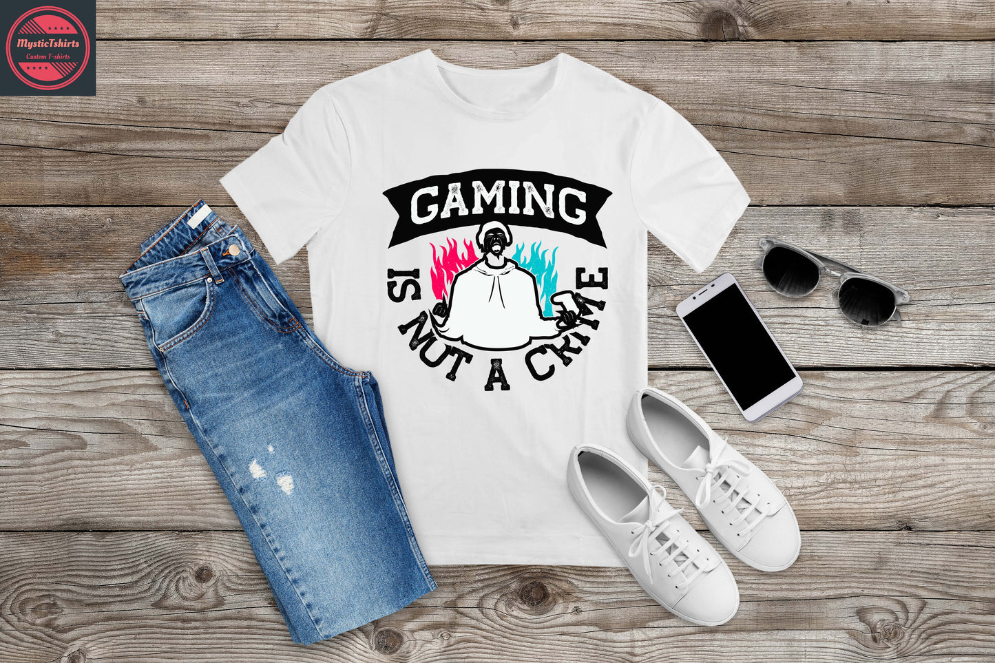 173. GAMING IS NUT A CRIME, Custom Made Shirt, Personalized T-Shirt, Custom Text, Make Your Own Shirt, Custom Tee