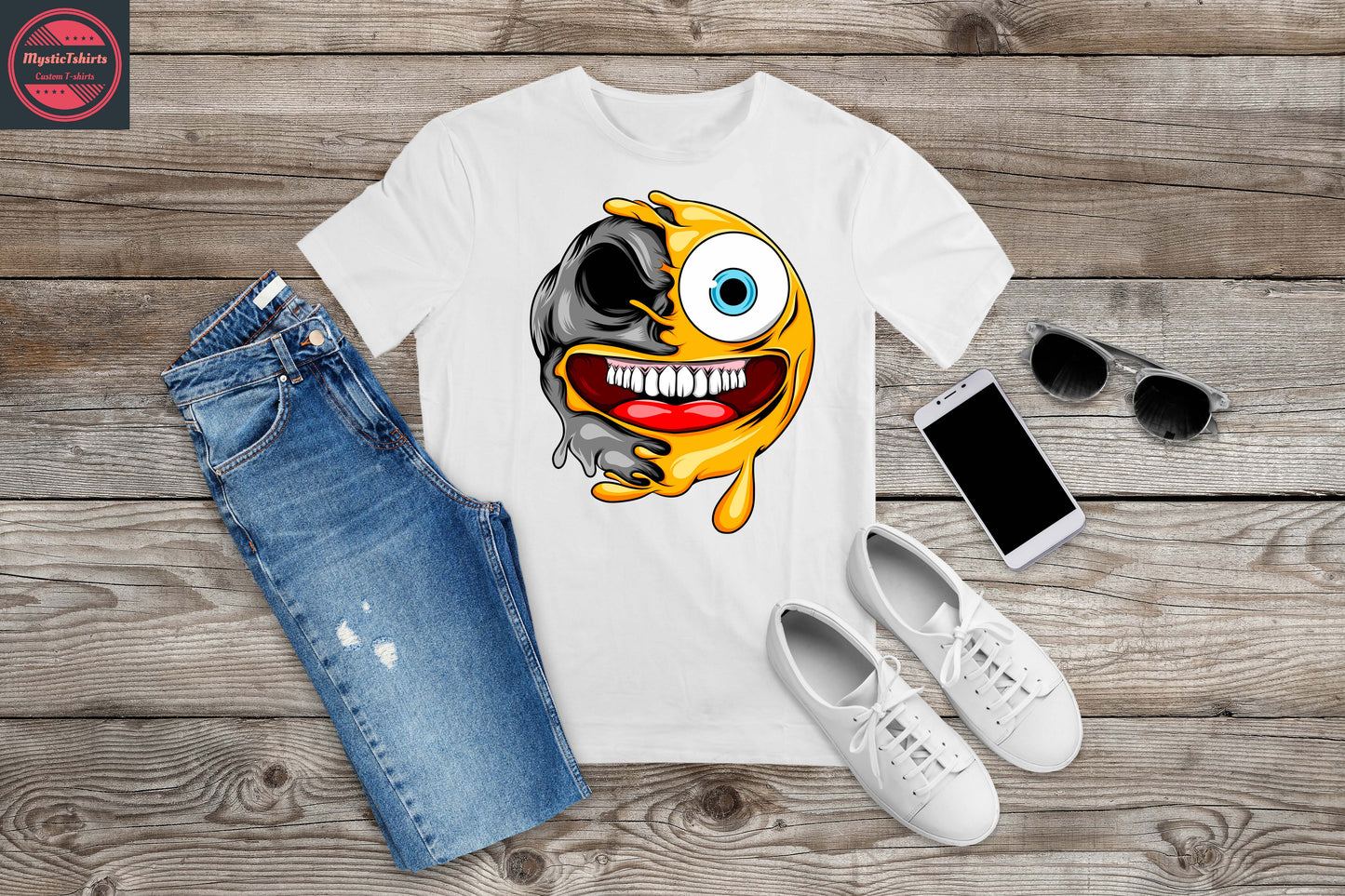 086. CRAZY FACE, Personalized T-Shirt, Custom Text, Make Your Own Shirt, Custom Tee