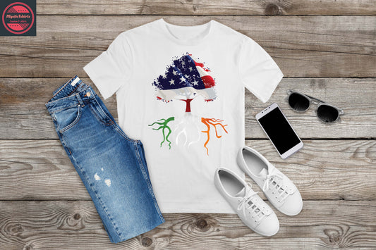 019. AMERICAN WITH IRISH ROOTS, Custom Made Shirt, Personalized T-Shirt, Custom Text, Make Your Own Shirt, Custom Tee