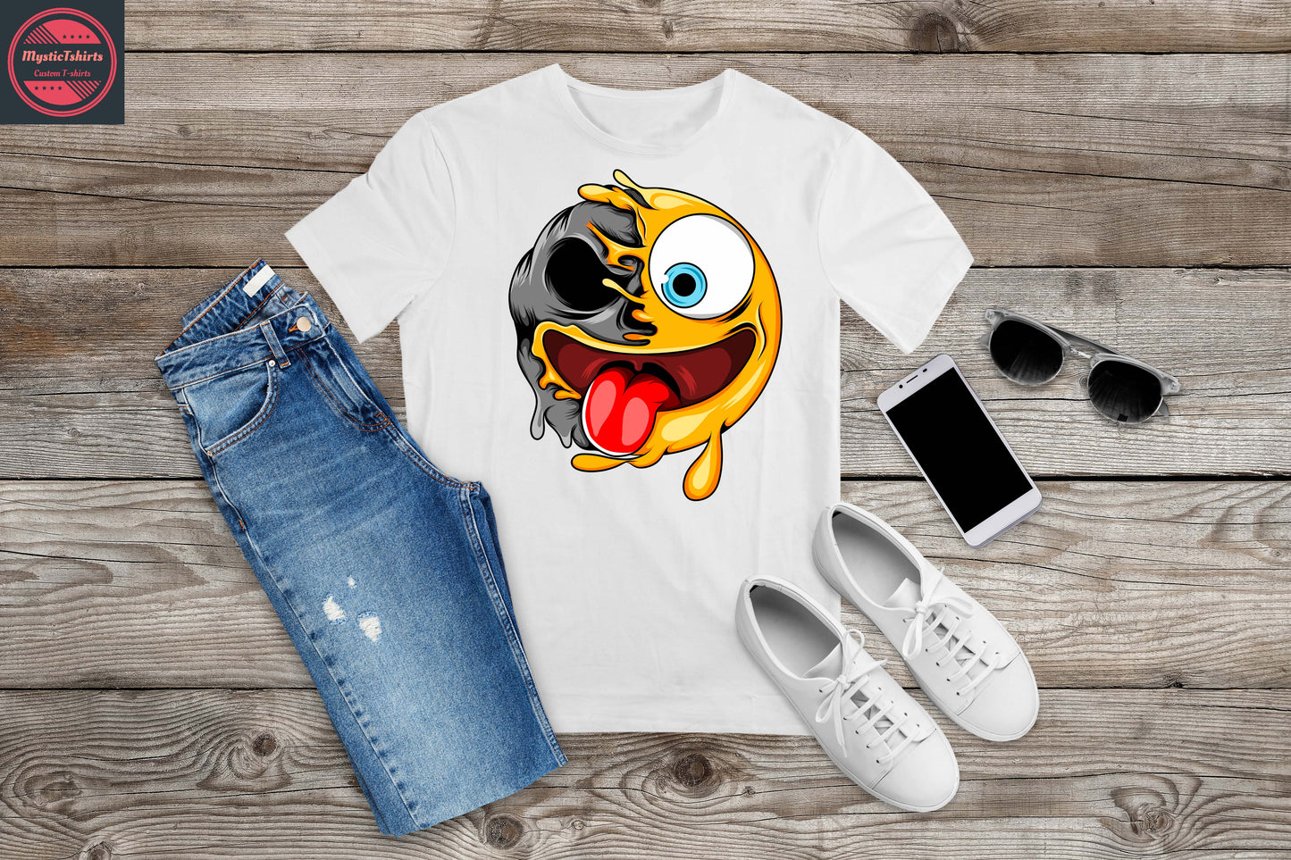 087. CRAZY FACE, Personalized T-Shirt, Custom Text, Make Your Own Shirt, Custom Tee