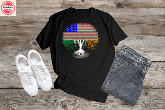 017.  AMERICAN GROWN IRISH ROOTS, Custom Made Shirt, Personalized T-Shirt, Custom Text, Make Your Own Shirt, Custom Tee