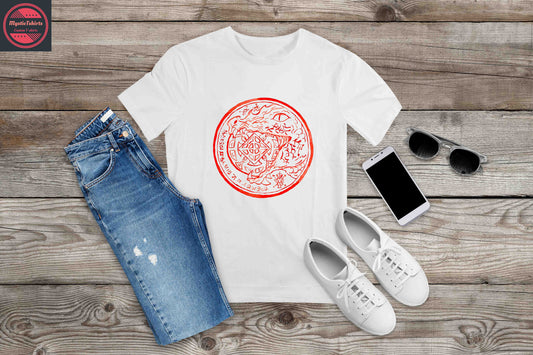 379. Mystical Seal in Blood Red, Custom Made Shirt, Personalized T-Shirt, Custom Text, Make Your Own Shirt, Custom Tee