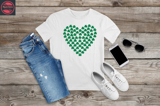426. SHAMROCK HEART, Custom Made Shirt, Personalized T-Shirt, Custom Text, Make Your Own Shirt, Custom Tee