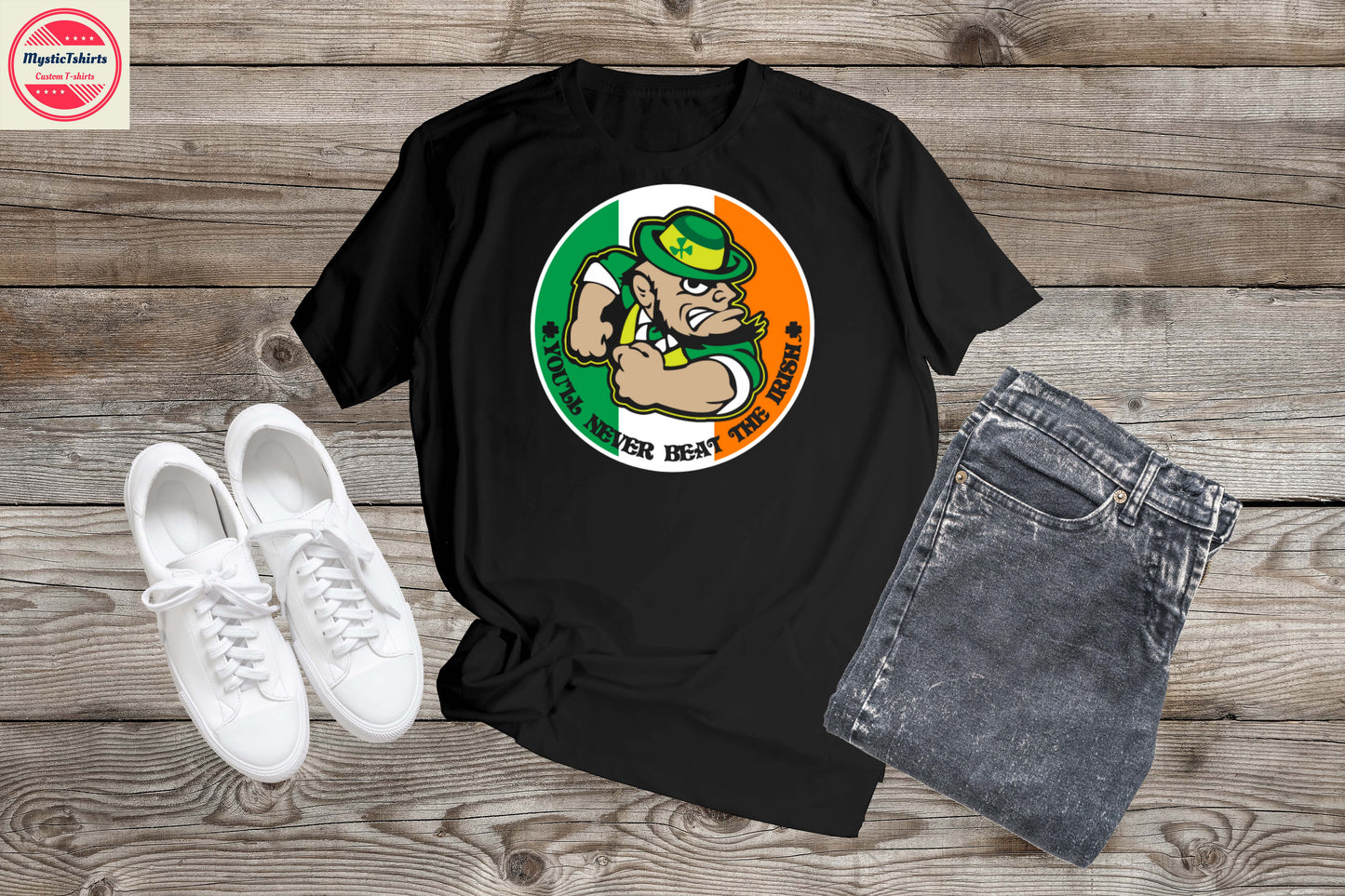 484. YOU'LL NEVER BEAT THE IRISH, Custom Made Shirt, Personalized T-Shirt, Custom Text, Make Your Own Shirt, Custom Tee