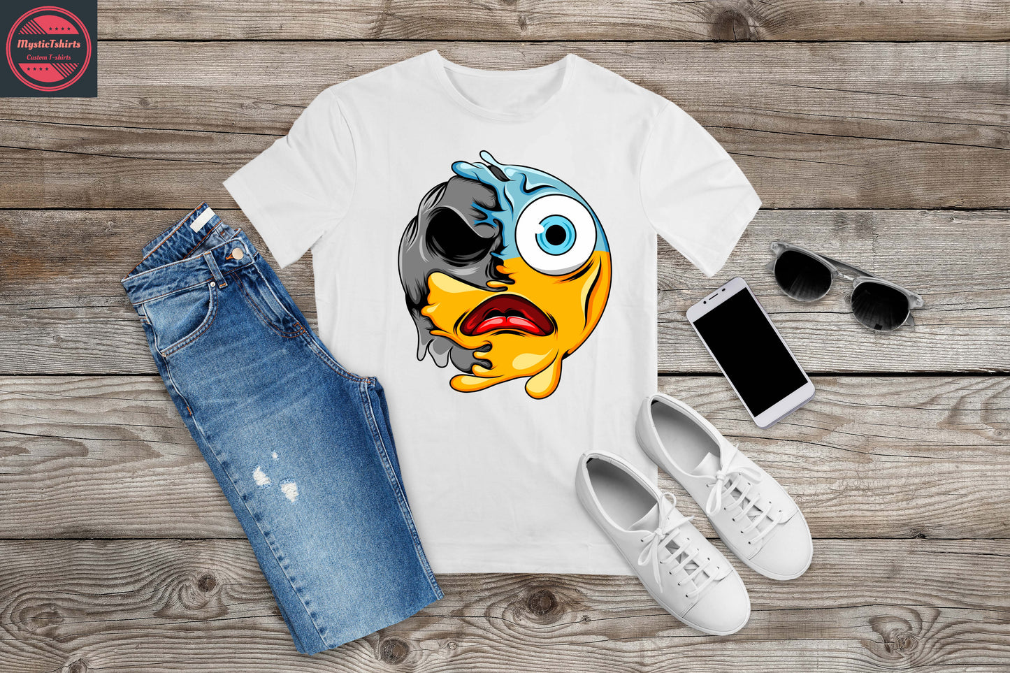 097. CRAZY FACE, Personalized T-Shirt, Custom Text, Make Your Own Shirt, Custom Tee