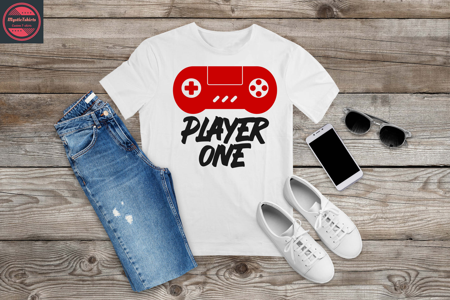 402. PLAYER ONE, Custom Made Shirt, Personalized T-Shirt, Custom Text, Make Your Own Shirt, Custom Tee