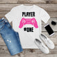401. PLAYER #ONE, Custom Made Shirt, Personalized T-Shirt, Custom Text, Make Your Own Shirt, Custom Tee