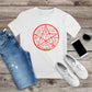 382. Mystical Seal with Pentagram in Blood Red, Custom Made Shirt, Personalized T-Shirt, Custom Text, Make Your Own Shirt, Custom Tee