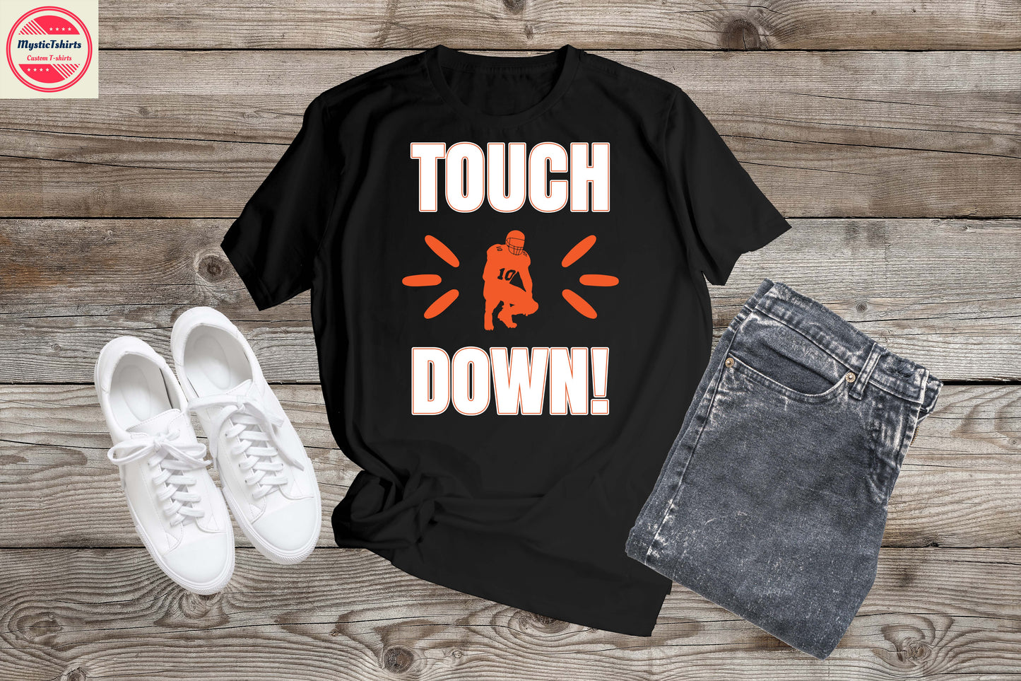 464. TOUCH DOWN, Custom Made Shirt, Personalized T-Shirt, Custom Text, Make Your Own Shirt, Custom Tee