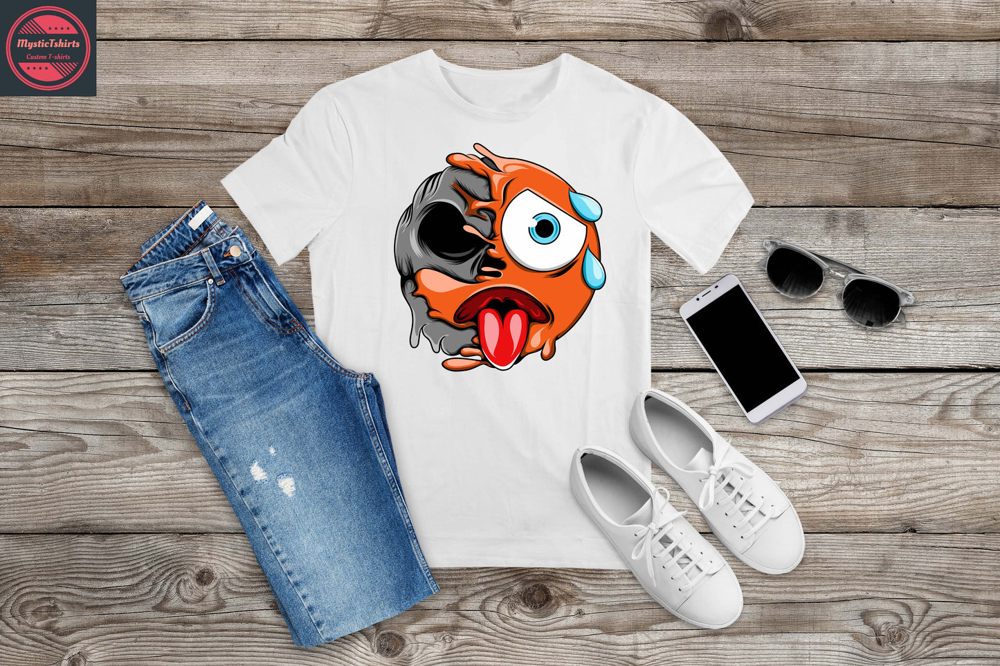 071. CRAZY FACE, Personalized T-Shirt, Custom Text, Make Your Own Shirt, Custom Tee