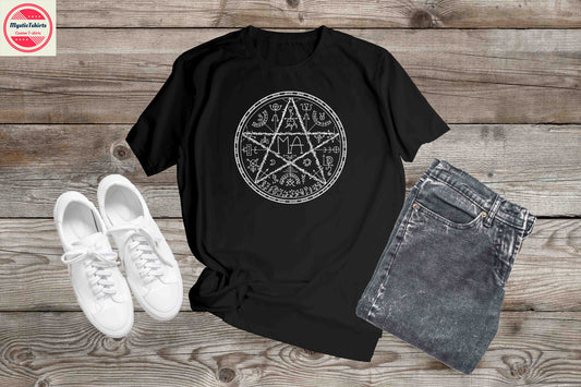 383. Mystical Seal with Pentagram, Custom Made Shirt, Personalized T-Shirt, Custom Text, Make Your Own Shirt, Custom Tee