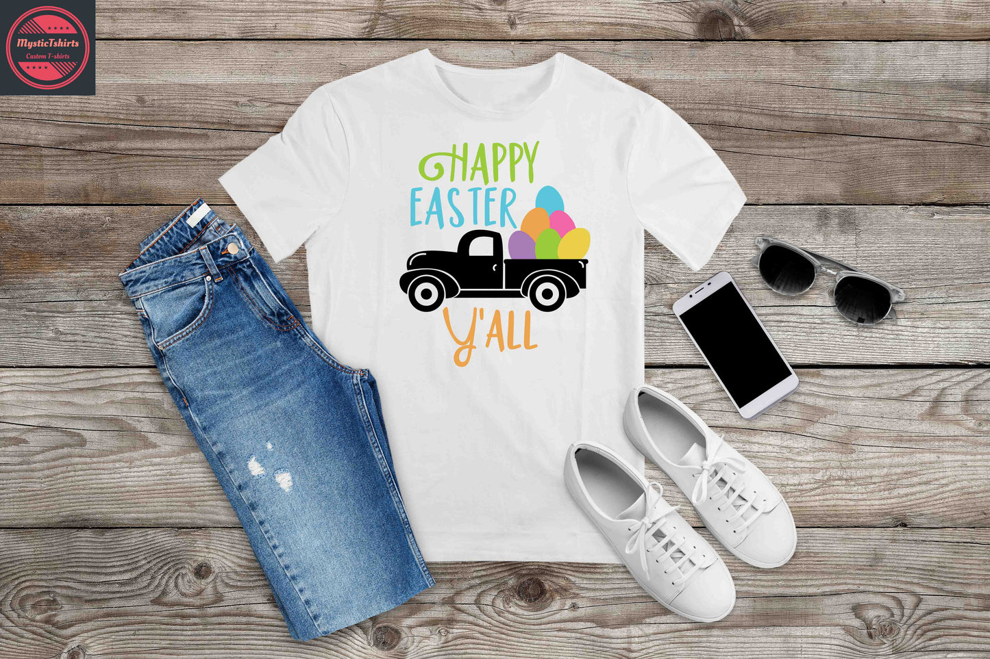 181. HAPPY EASTER Y'ALL, Custom Made Shirt, Personalized T-Shirt, Custom Text, Make Your Own Shirt, Custom Tee