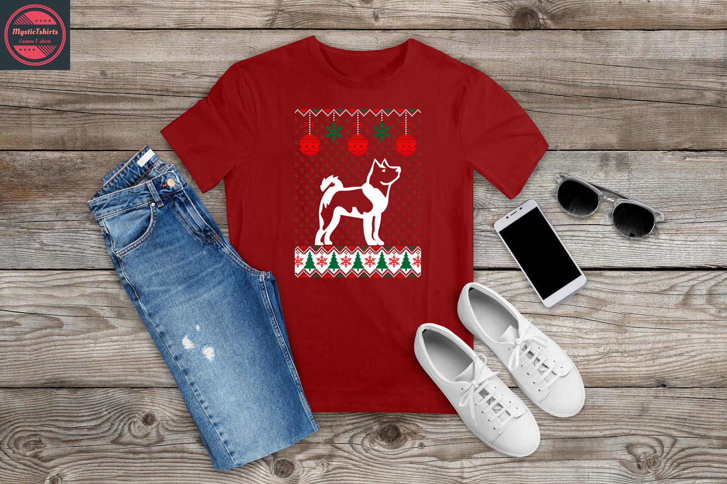 114. DOGS AND CHRISTMAS , Custom Made Shirt, Personalized T-Shirt, Custom Text, Make Your Own Shirt, Custom Tee