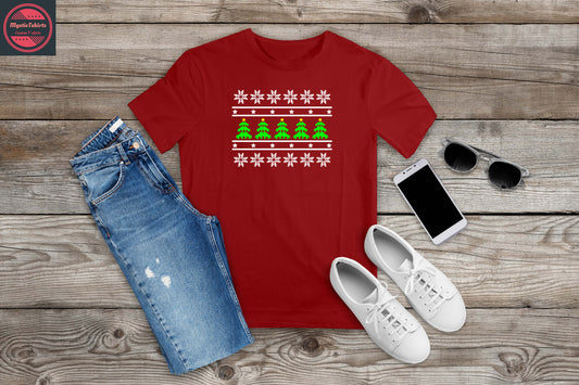 055. CHRISTMAS TREES, Custom Made Shirt, Personalized T-Shirt, Custom Text, Make Your Own Shirt, Custom Tee