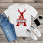 347. MONOGRAMMED RED REINDEER CHRISTMAS A, Custom Made Shirt, Personalized T-Shirt, Custom Text, Make Your Own Shirt, Custom Tee
