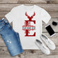 351. MONOGRAMMED RED REINDEER CHRISTMAS E, Custom Made Shirt, Personalized T-Shirt, Custom Text, Make Your Own Shirt, Custom Tee
