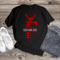 352. MONOGRAMMED RED REINDEER CHRISTMAS F, Custom Made Shirt, Personalized T-Shirt, Custom Text, Make Your Own Shirt, Custom Tee