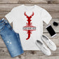 356. MONOGRAMMED RED REINDEER CHRISTMAS J, Custom Made Shirt, Personalized T-Shirt, Custom Text, Make Your Own Shirt, Custom Tee