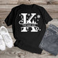 331. MONOGRAMMED CHRISTMAS K, Custom Made Shirt, Personalized T-Shirt, Custom Text, Make Your Own Shirt, Custom Tee