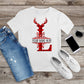 358. MONOGRAMMED RED REINDEER CHRISTMAS L, Custom Made Shirt, Personalized T-Shirt, Custom Text, Make Your Own Shirt, Custom Tee