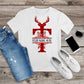 366. MONOGRAMMED RED REINDEER CHRISTMAS T, Custom Made Shirt, Personalized T-Shirt, Custom Text, Make Your Own Shirt, Custom Tee