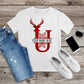 367. MONOGRAMMED RED REINDEER CHRISTMAS U, Custom Made Shirt, Personalized T-Shirt, Custom Text, Make Your Own Shirt, Custom Tee