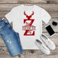 372. MONOGRAMMED RED REINDEER CHRISTMAS Z , Custom Made Shirt, Personalized T-Shirt, Custom Text, Make Your Own Shirt, Custom Tee